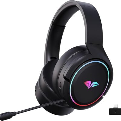 Python Fly X7 Pro Wireless Gaming Headset – 2.4GHz & Bluetooth 5.1, 30H Battery, USB-C Fast Charge, 3D Audio, Retractable Mic, Compatible with PS5/PS4/PC