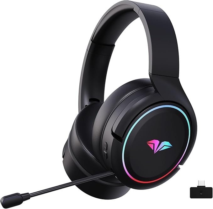 Python Fly X7 Pro Wireless Gaming Headset – 2.4GHz & Bluetooth 5.1, 30H Battery, USB-C Fast Charge, 3D Audio, Retractable Mic, Compatible with PS5/PS4/PC