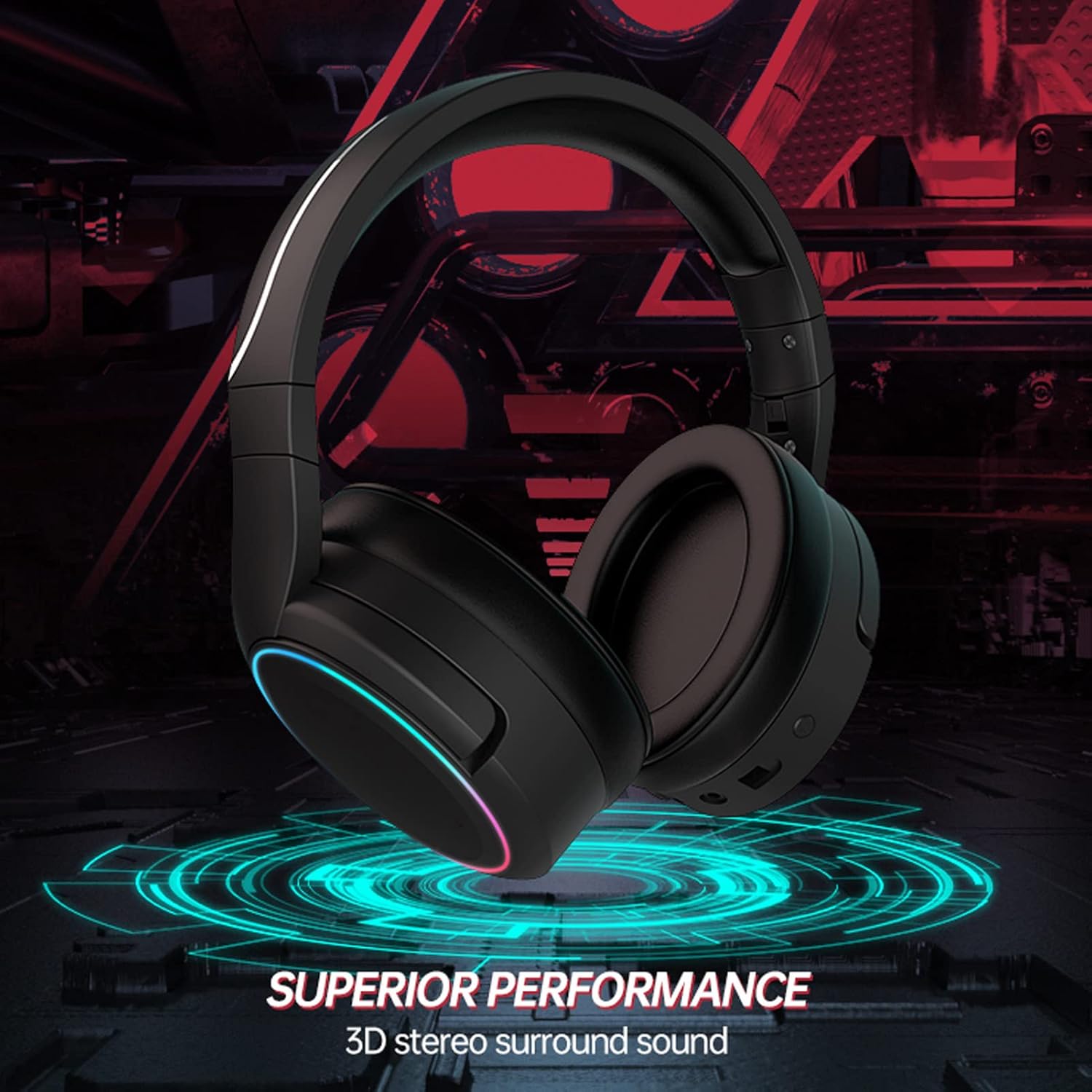 Python Fly X6 PRO Wireless Gaming Headset – 7.1 Surround Sound, Noise Cancellation, Bluetooth 5.1, 20H Battery, USB-C, Retractable Mic – Compatible with PS5, PS4, PC, Android, Switch (Black) - Image 5