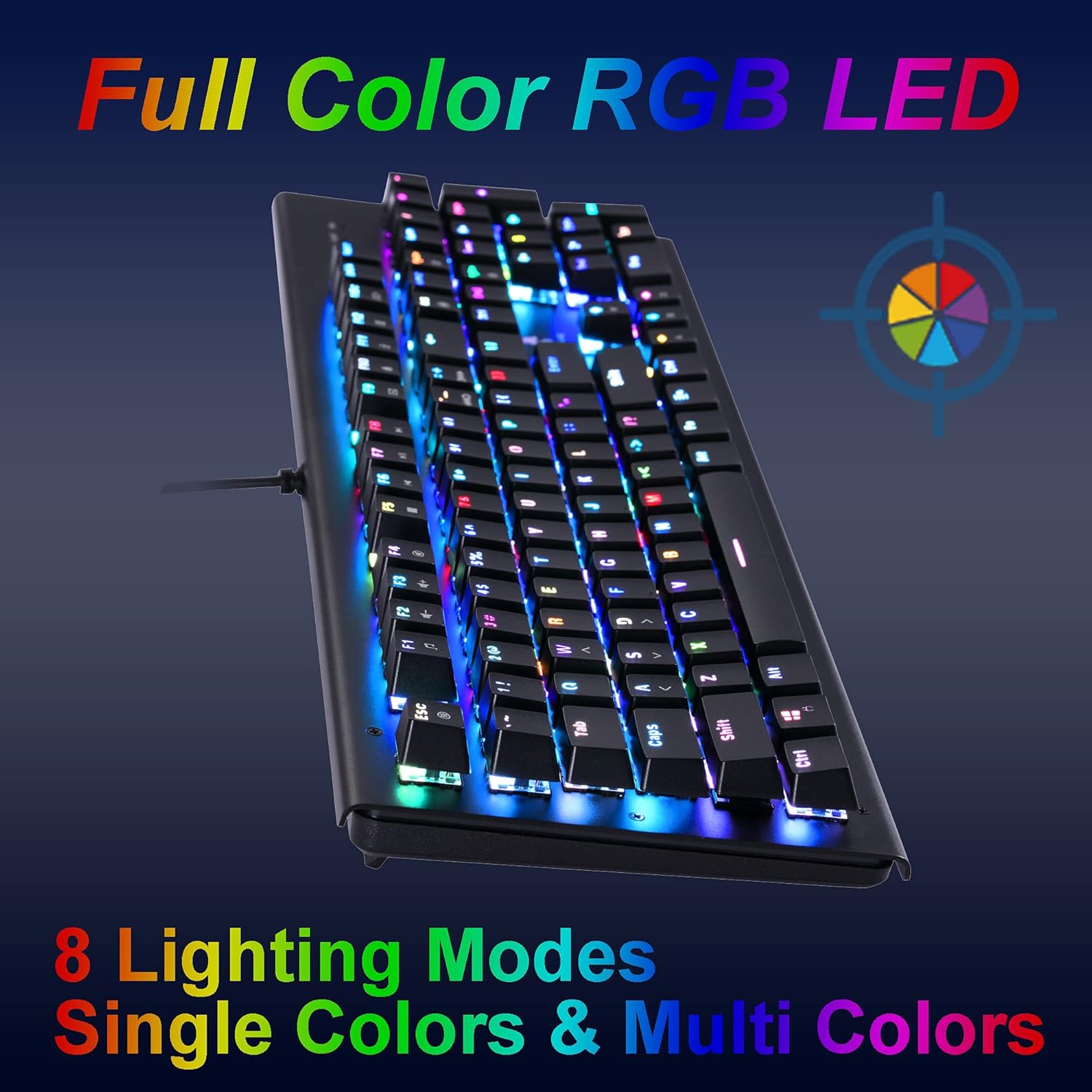 Trendy Wag Mechanical Gaming Keyboard – Full-Size, RGB Backlit, Aluminum Base, 104 Anti-Ghosting Keys - Image 3