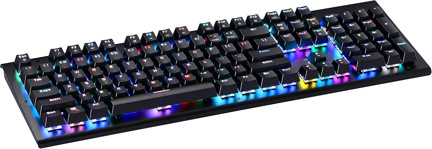 Trendy Wag Mechanical Gaming Keyboard – Full-Size, RGB Backlit, Aluminum Base, 104 Anti-Ghosting Keys - Image 6