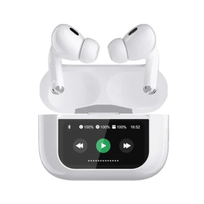A9 Pro Wireless Earbuds – Bluetooth 5.4, ANC + ENC Noise Cancelling, Touch Display, 32 h Playtime